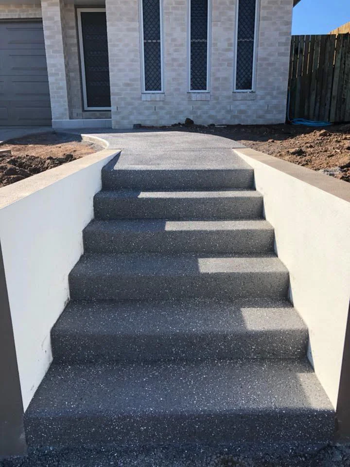 Concrete steps with smooth resurfaced finish